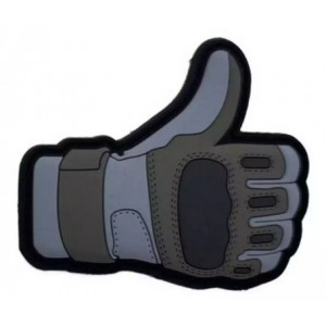 Нашивка PVC/ПВХ с велкро перчатка Tactical Like Серый